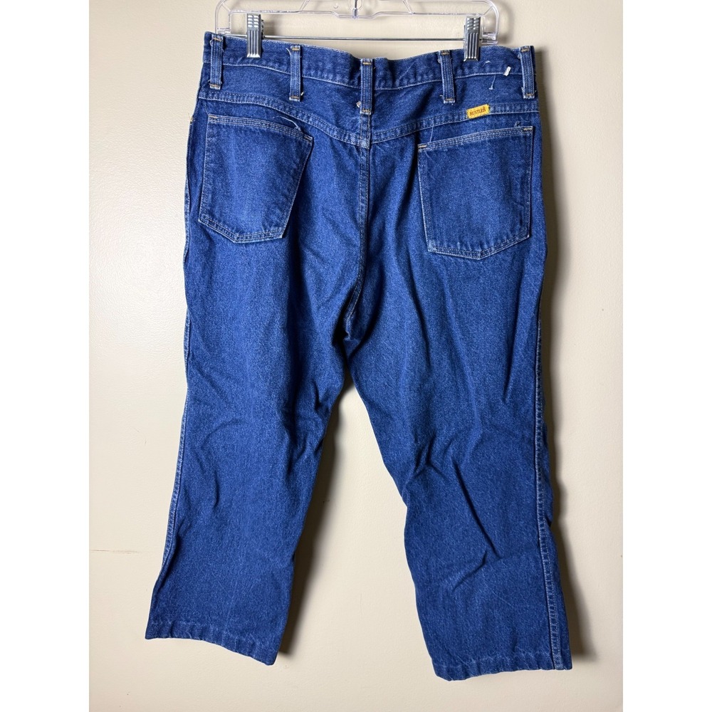 Rustler Jeans Medium Wash Regular Fit Straight Leg Mens 38x26 Blue Denim Work - Picture 2 of 5